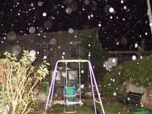 Rain orbs with camera zoomed out.